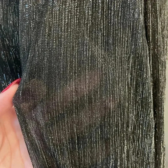 MISA Los Angeles NWT Metallic Black & Silver Smocked Mini Dress Womens Size XS - Picture 9 of 12